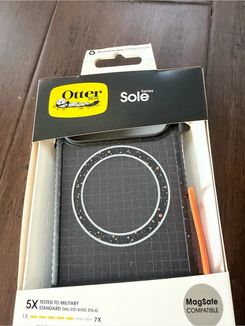 OtterBox Sole Series MagSafe Phone Case in Black with Orange Accent